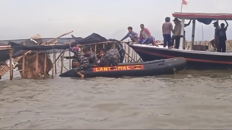 Pembongkaran Pagar Laut Tangerang Oleh TNI AL Dibantu Warga