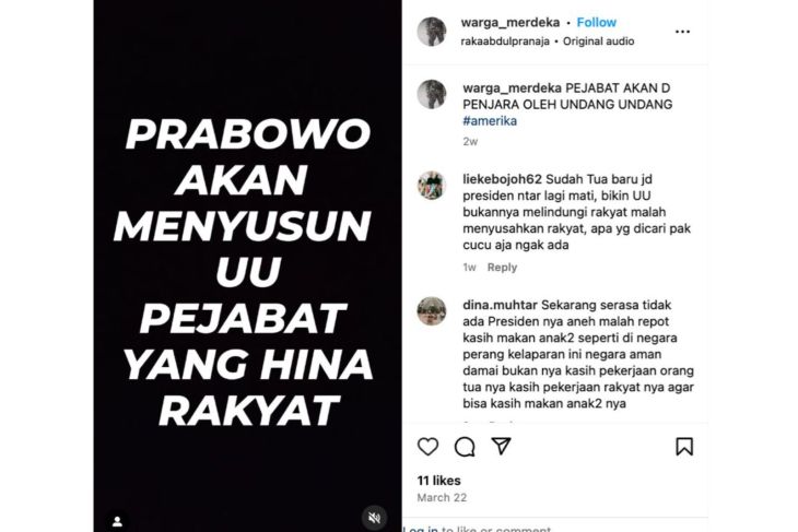 - Lintas Fokus Prabowo Susun RUU Penjarakan Pejabat Penghina Rakyat