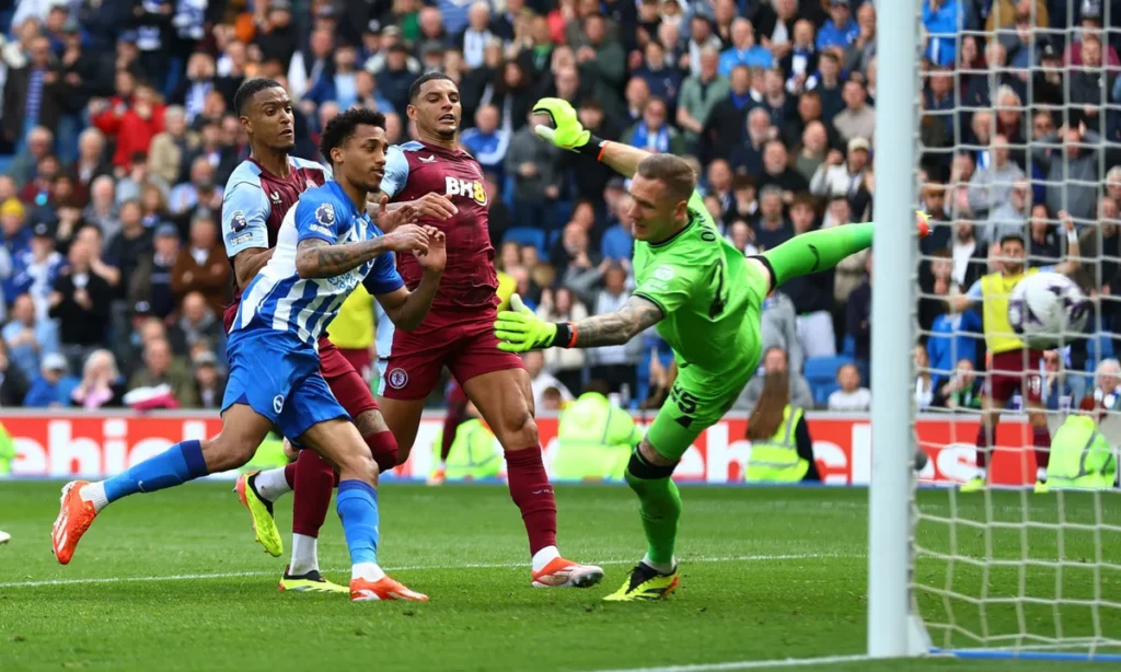 Brighton vs Aston Villa di Amex Stadium.