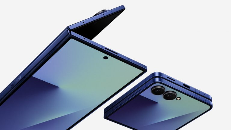 Desain ramping Galaxy Z Fold 7 dan Galaxy Z Flip 7 berwarna Sapphire Blue