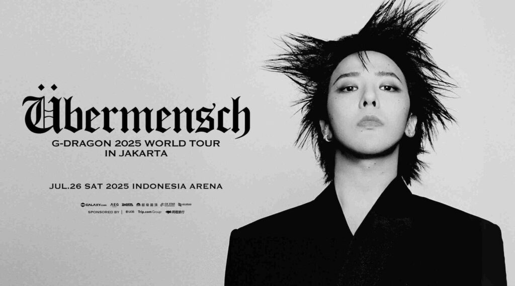 Poster resmi Konser G‑Dragon Jakarta 2025 tur Übermensch di Indonesia Arena.