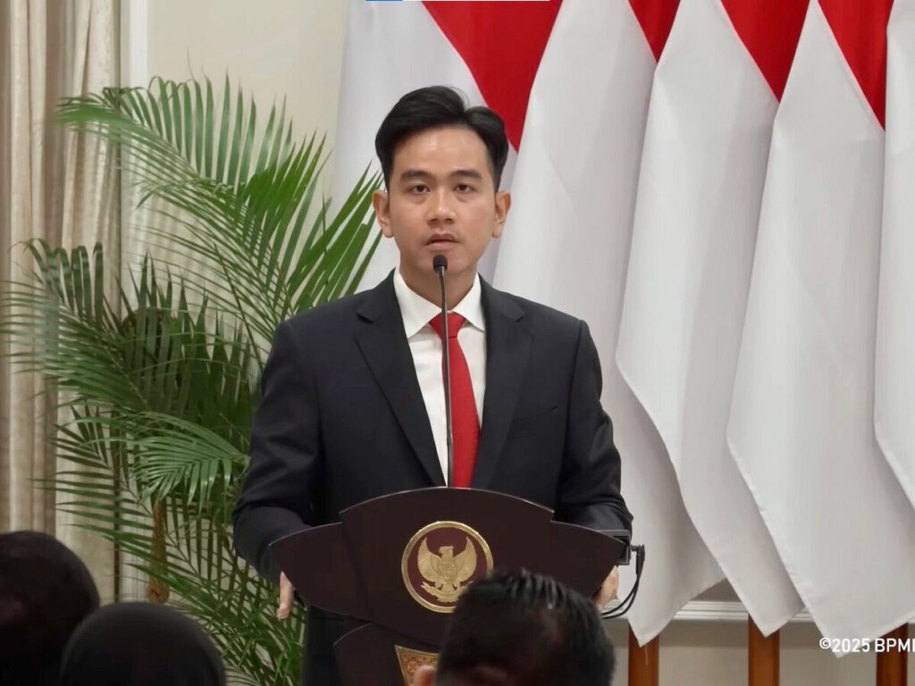 Wakil Presiden Indonesia, Gibran Rakabuming Raka saat menyampaikan potensi ekspor kemenyan