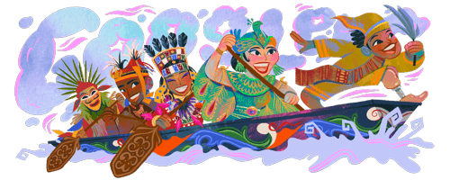 Google Doodle sepesial Hari Kemerdekaan Republik Indonesia bertema Pacu Jalur