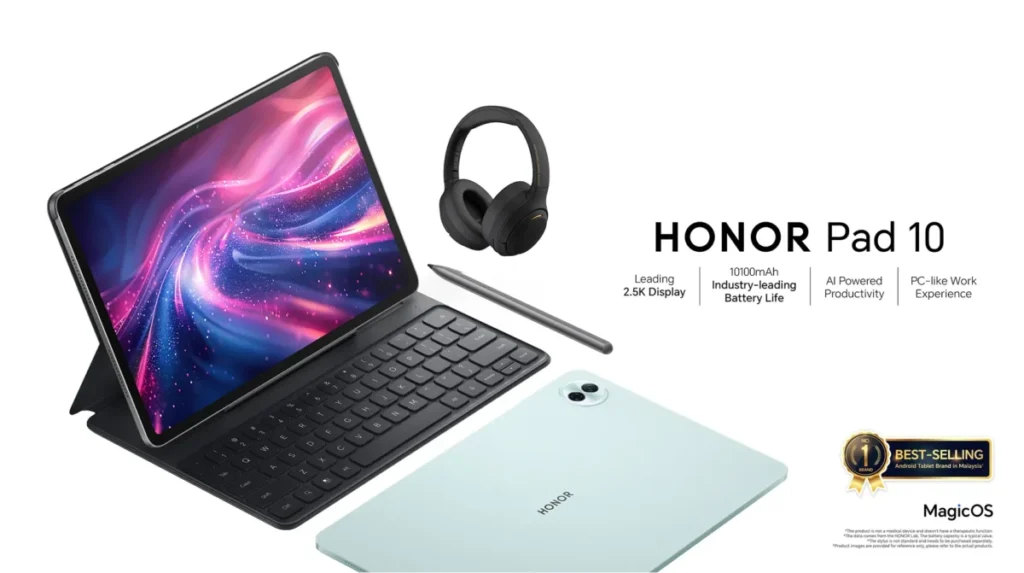 HONOR Pad 10 hadir dengan layar 12,1 inci 2.5K, Snapdragon 7 Gen 3, 6 speaker, baterai 10.100 mAh.
